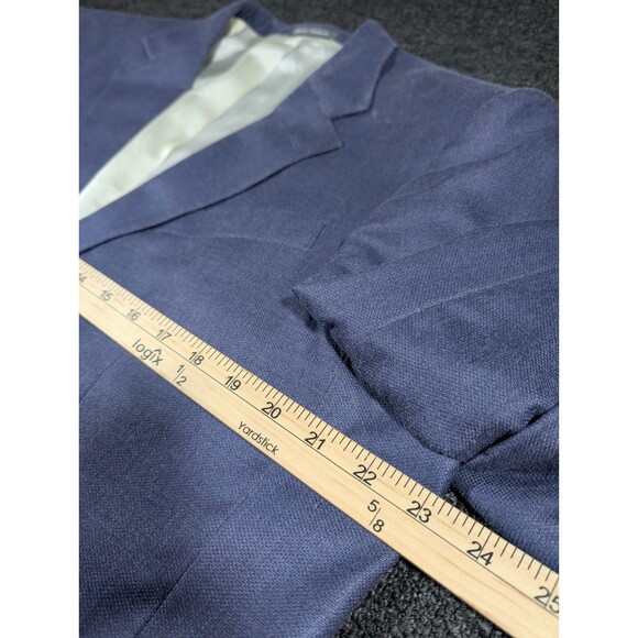 OSCAR DE LA RENTA Blue SUIT JACKET BLAZER Wool Silk 2 Button Columbia Size 43 R - Picture 7 of 8